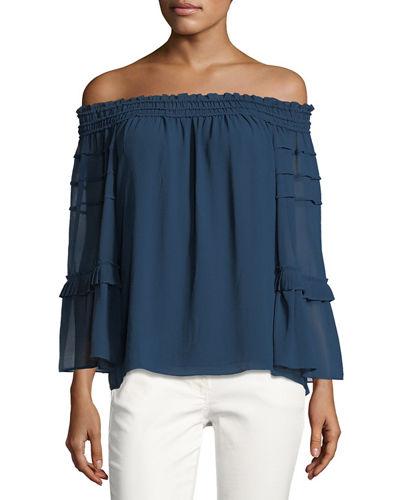 Off-the-shoulder Tiered Blouse