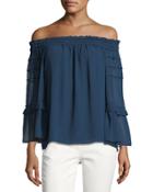 Off-the-shoulder Tiered Blouse