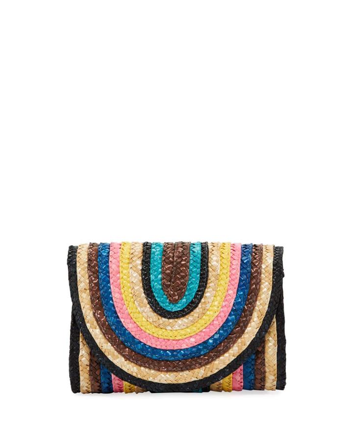 Multicolored Straw Crossbody Bag