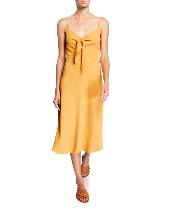 Naples Crepe Spaghetti-strap Dress