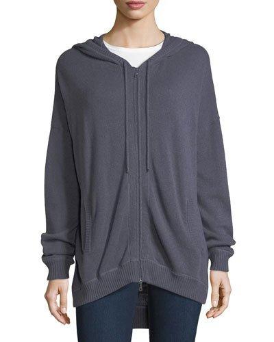 Cashmere Zip-front Hoodie