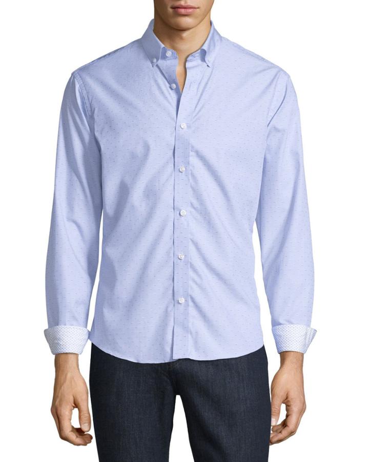 Slim-fit Regular-finish Wear-it-out Dobby Textured
