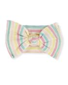 Rainbow Stripe Bow Newborn Headband,