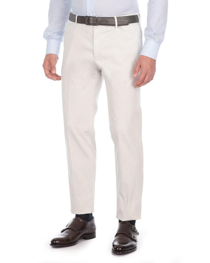 Flat-front Twill Trousers