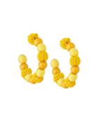Mixed Bead Hoop Earrings, Yellow