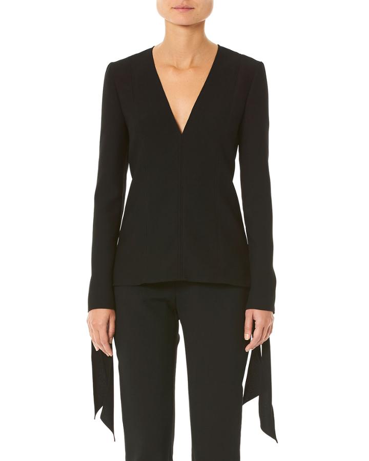 Tie-cuff Long-sleeve Blouse