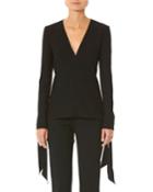 Tie-cuff Long-sleeve Blouse