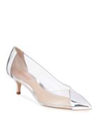 Cyou Metallic Vinyl Kitten Heel Pumps