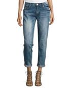 Mid-rise Baggie Boyfriend Jeans, Pure Blue