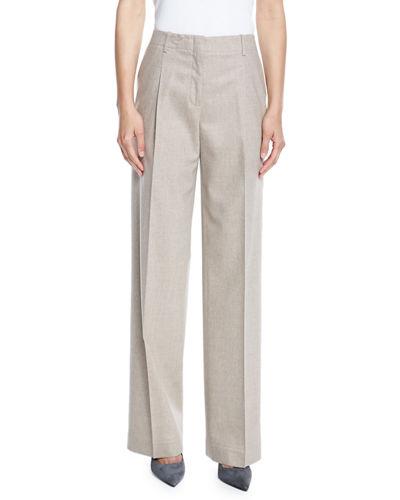Rivington High-waist Full-leg Wool-blend Pants