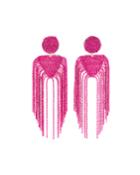 Double-tassel Earrings, Pink
