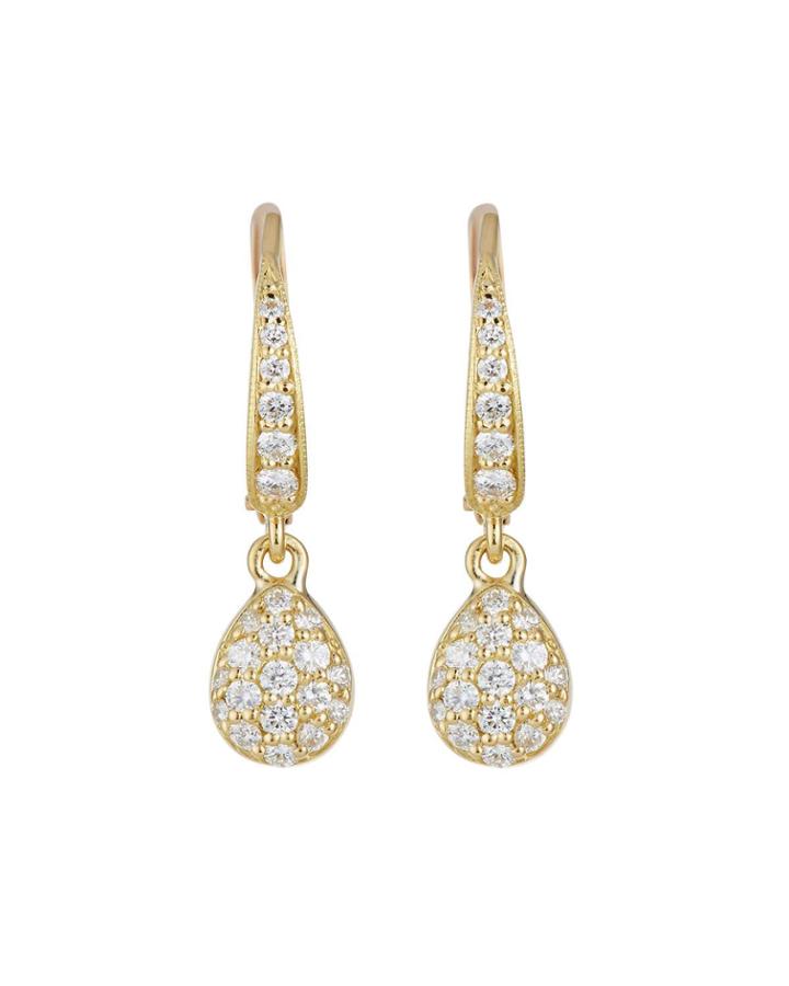 18k Gold & Diamond Pear Drop Earrings