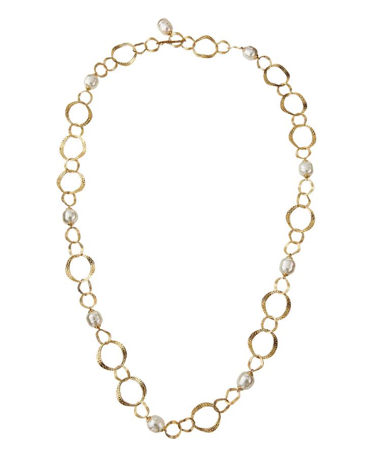 Circle-link Baroque Pearl Necklace,