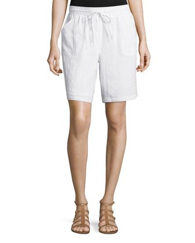 Linen Drawstring Shorts,