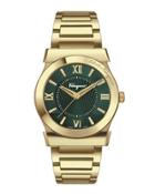 32mm Vega Bracelet Watch, Gold/green