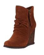 Rania Suede Scrunched Bootie