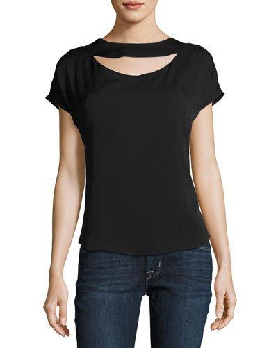 Cutout Draped-back Top