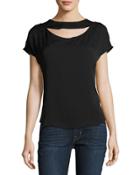 Cutout Draped-back Top