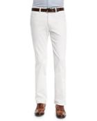 Five-pocket Poplin Stretch Pants, White