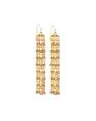 Long Multi-strand Crystal Chandelier Earrings, Gold/smoky Quartz