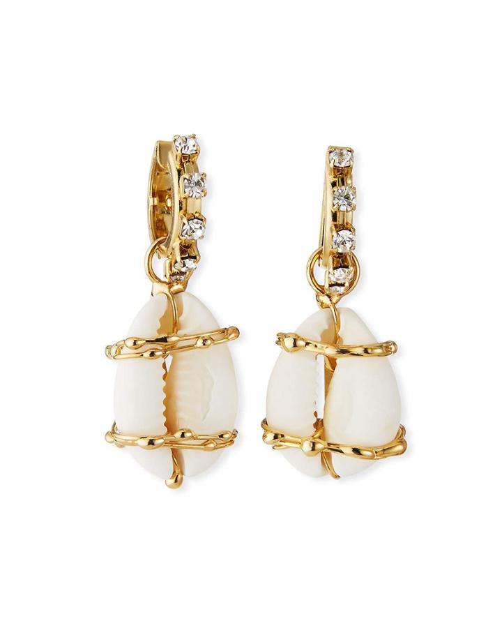 Beatrix Crystal & Shell Drop Earrings