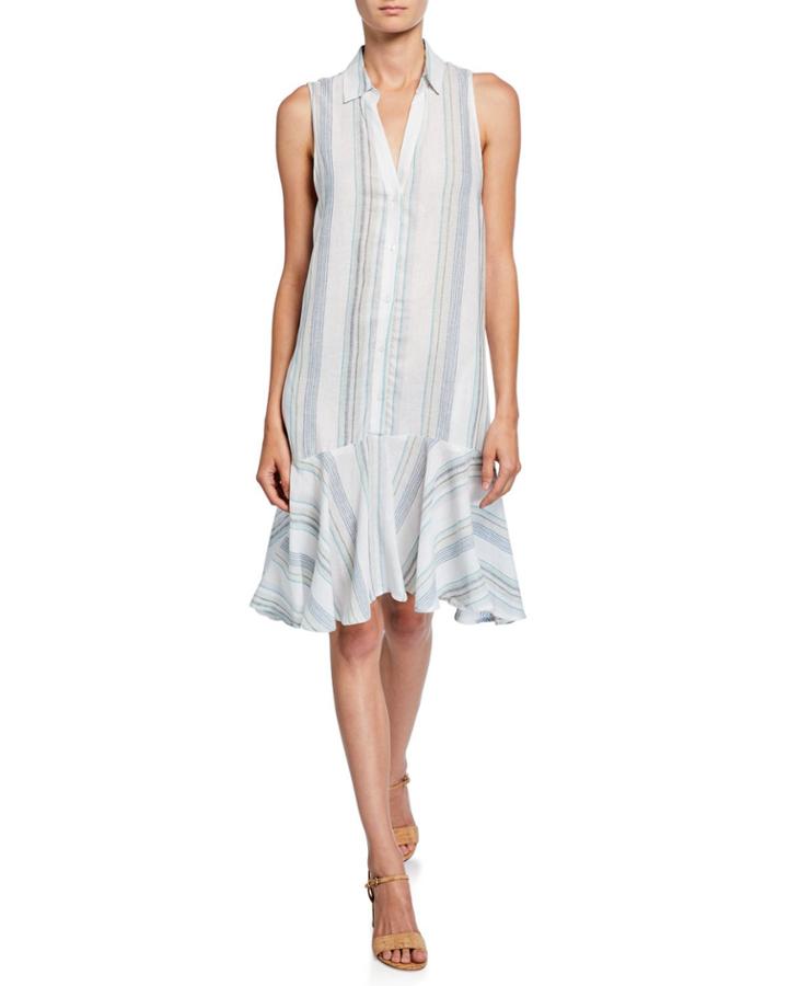 Serenity Striped Shirt Flounce Dress