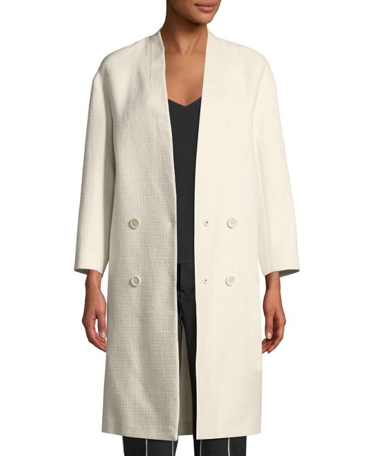 Double-breasted Tweed Overcoat