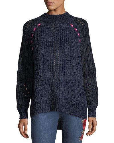 Ribbed Mock-neck Ribbon