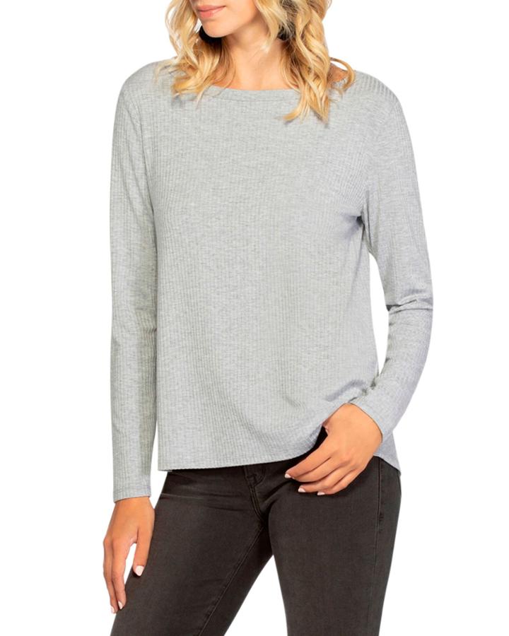 Open-back Velvet-tie Ribbed Top
