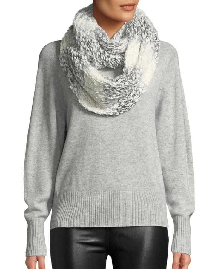 Ombre Tweed-stitch Knit Infinity