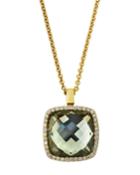 18k Prasiolite & Diamond Pendant Necklace