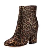 Niana Leopard-print Booties, Brown