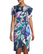 Lilia Floral-print Charmeuse Dress