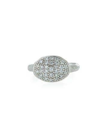 Siviglia 18k White Gold Diamond Pave Stacking Ring,