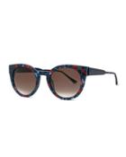 Creamily Printed Cat-eye Sunglasses, Black/multicolor