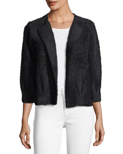 Fuzzy Open-front Cardigan