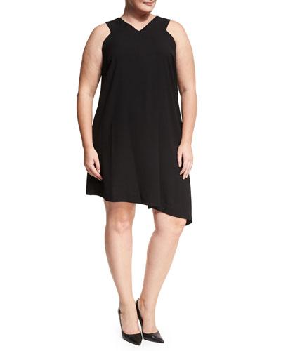 High-neck Sleeveless A-line Dress,