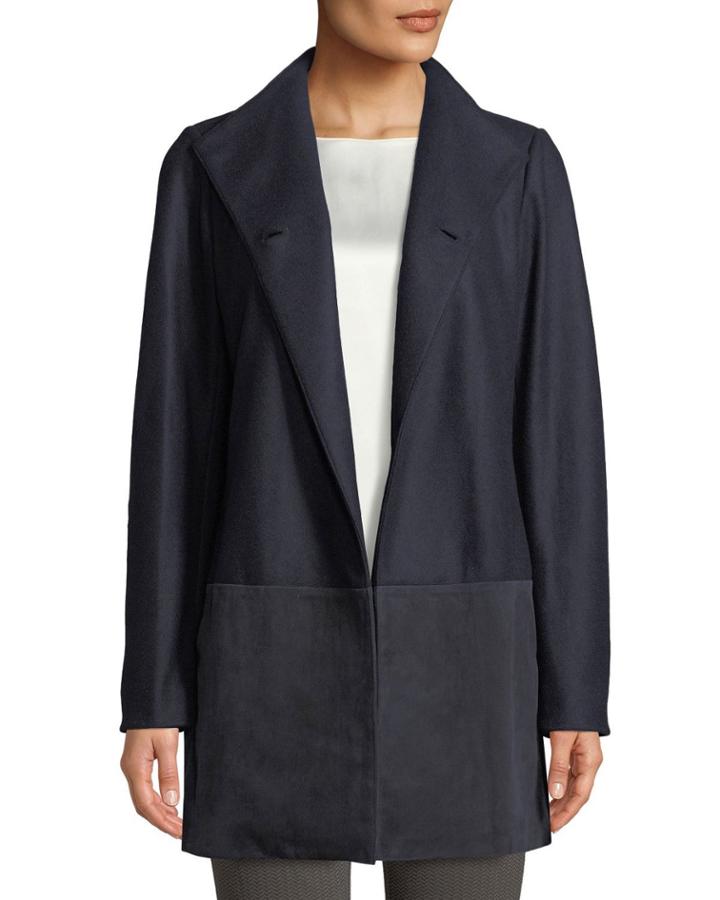 Valina Suede-trimmed Coat