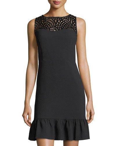 Hammered Crepe Flounce Dress