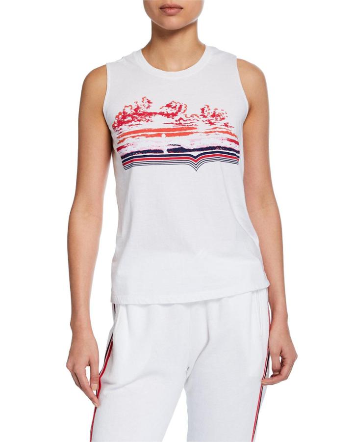 True Graphic Crewneck Stretch-cotton Tank