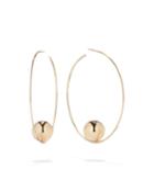 14k Gold Bead Hoop Earrings,