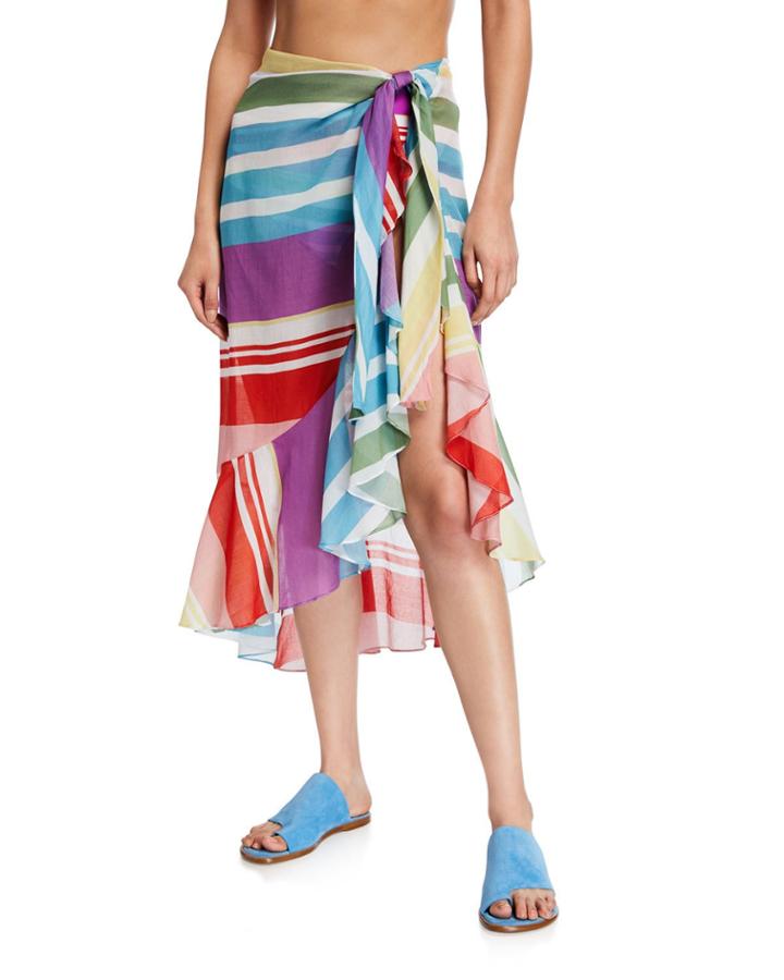 Striped Pareo Coverup