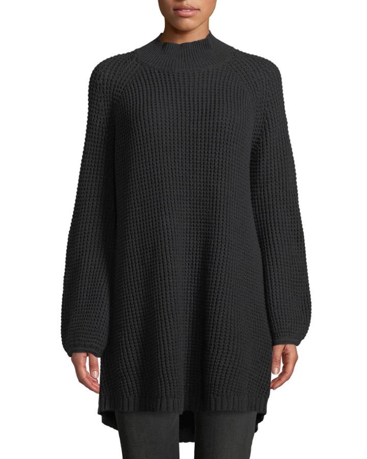 Rory Balloon-sleeve Waffle-knit