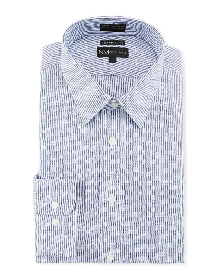 Men's Classic-fit Non-iron Texture Stripe Dress