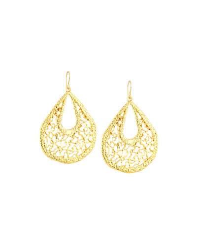 Golden Filigree Teardrop Earrings