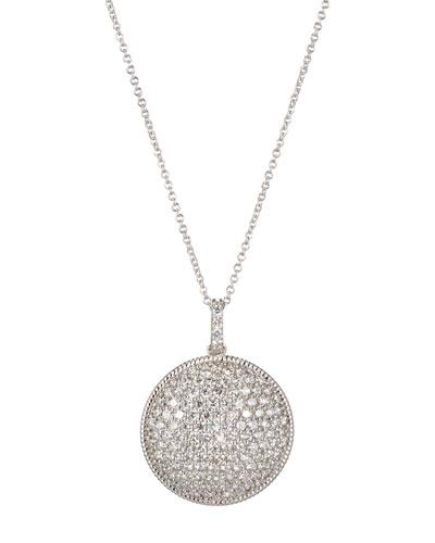 Pav&eacute; Diamond Circle Pendant Necklace