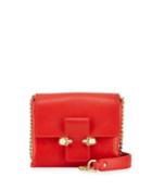 Twin Skull Leather Crossbody Bag
