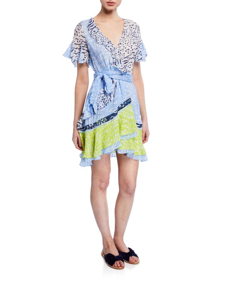 Bianka Ruffled Mix Print Dress