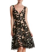 Maya Plunging Lace Fit & Flare Dress
