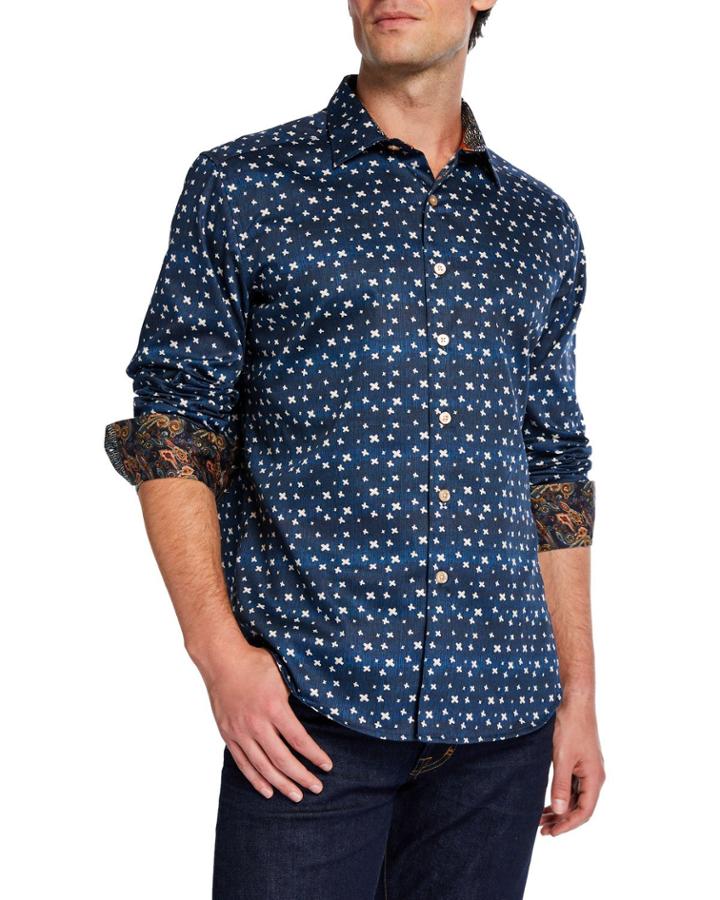 Men's Classic-fit Tesoro Printed Long-sleeve